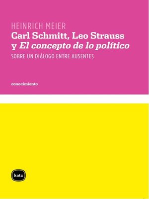 cover image of Carl Schmitt, Leo Strauss y El concepto de lo político